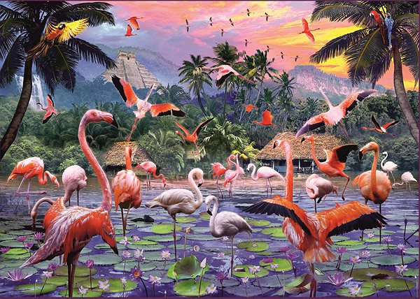 Ravensburger 120005742 Pink Flamingos jigsaw puzzle .