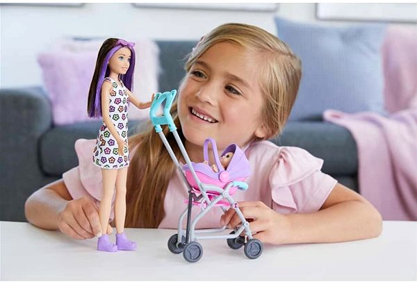 Játékbaba Barbie bébiszitter játékkészlet - babakocsi Lifestyle