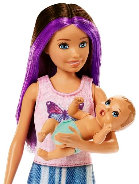 Játékbaba Barbie bébiszitter játékkészlet - altatás ...
