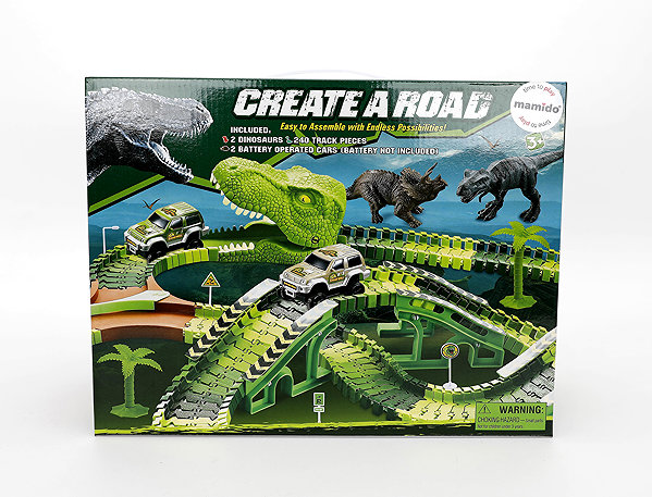 Mamido Dinosaur Racing Track with Cars and Dinosaurs 240pcs MT1282