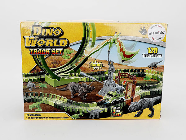 Mamido Dinosaur Race Track with Loop, Figurines and Car 120 pieces MT1523