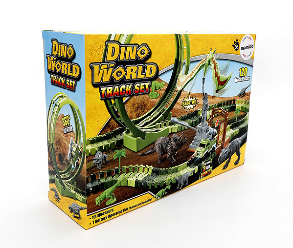 Mamido Dinosaur Race Track with Loop, Figurines and Car 120 pieces MT1523