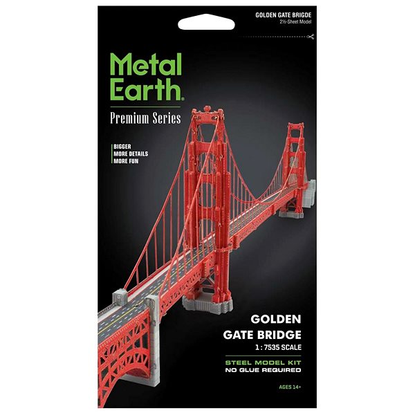 3D puzzle Metal Earth Luxusná oceľová stavebnica Golden Gate most ...