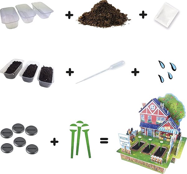 3D Puzzle EDUCA 3D Dream Gardens Creative Set: 2in1 Farm ...