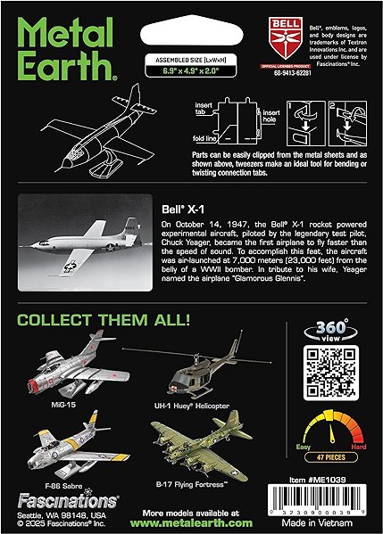 3D Puzzle Metal Earth 3D puzzle Bell X-1 aircraft ...