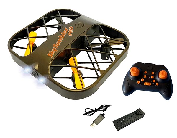 Dron DF models SkyTumbler Pro v ochrannej klietke s LED osvetlením, autoštart, autopristátie ...