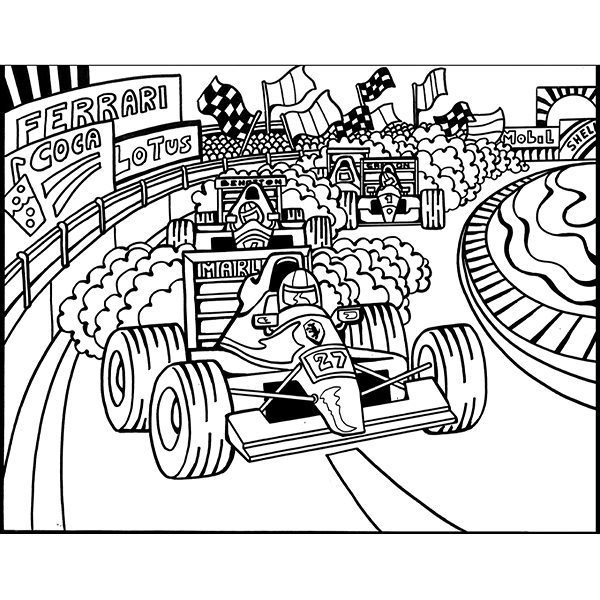 colouring page colourvelvet Velvet picture of Formula 1 .