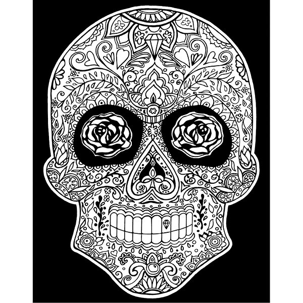 colouring page colourvelvet Velvet picture Skull .