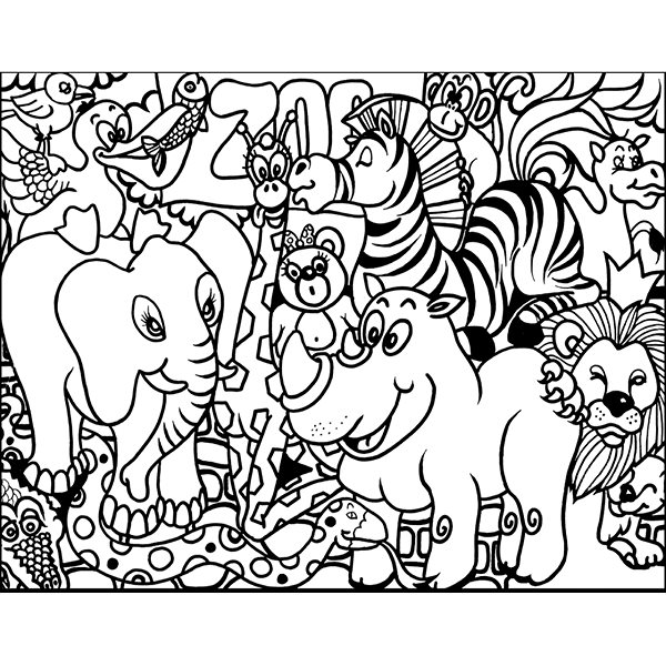 colouring page colourvelvet Velvet picture ZOO .