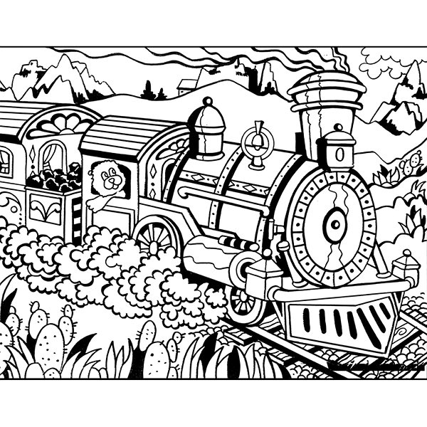 colouring page colourvelvet Velvet picture Train .