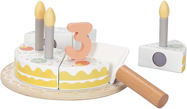 Potraviny do detskej kuchynky BusyKids Montessori Drevená torta ...