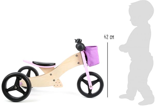 Futóbicikli Small Foot Trike 2 az 1-ben - rózsaszín Jellemzők/technológia