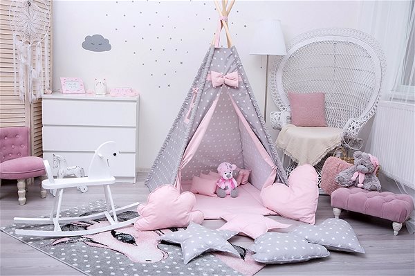 Tent for Children BabyTeepee Stars Pink Lifestyle
