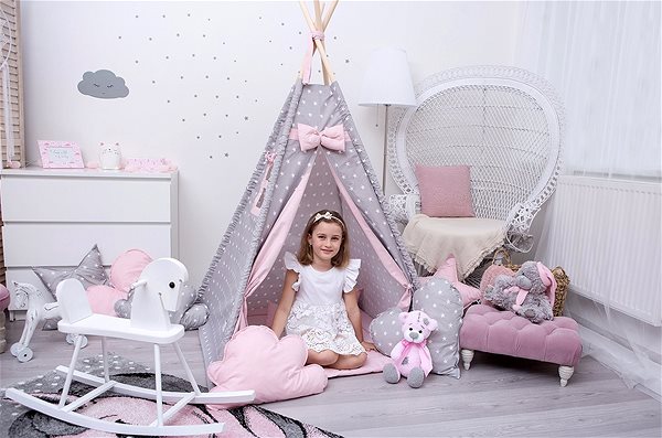 Tent for Children BabyTeepee Stars Pink Lifestyle
