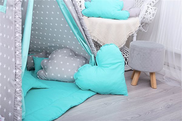 Tent for Children BabyTýpka Teepee Stars Menthol Lifestyle