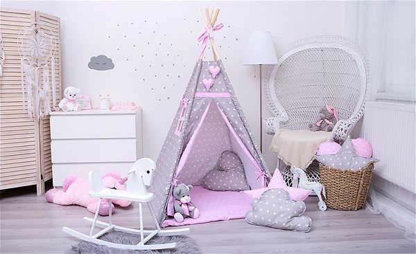 Tent for Children BabyTýpka Teepee Double stars pink Lifestyle