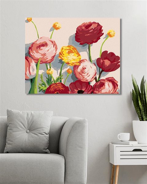 Maľovanie podľa čísel Zuty – Maľovanie Podľa Čísel – Pivonky A Tulipány (Myroslava Voloschuk), 80 × 100 cm, Plátno + Rám ...