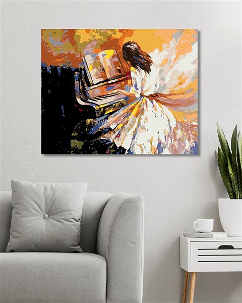 Maľovanie podľa čísel Zuty – Maľovanie Podľa Čísel – Dievča Hrajúce Na Klavír, 80 × 100 cm, Plátno + Rám ...