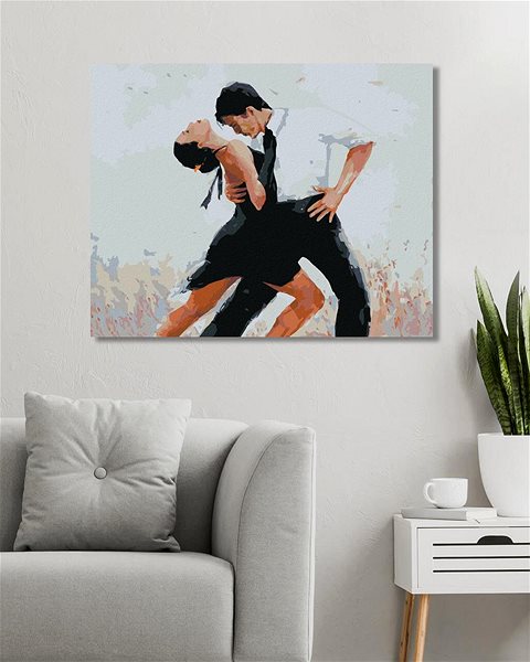 Maľovanie podľa čísel Zuty – Maľovanie Podľa Čísel – Tanečníci Tancujúci Tango, 80 × 100 cm, Plátno + Rám ...