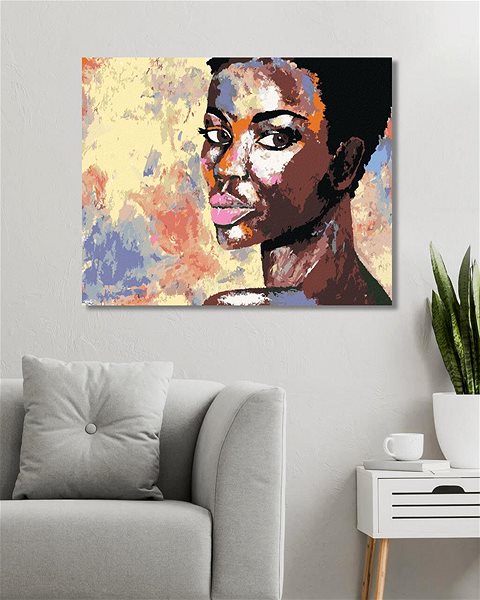 Maľovanie podľa čísel Zuty – Maľovanie Podľa Čísel – Portrét Africkej Ženy, 80 × 100 cm, Plátno + Rám ...