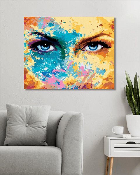 Maľovanie podľa čísel Zuty – Maľovanie Podľa Čísel – Žiariace Modré Oči, 80 × 100 cm, Plátno + Rám ...