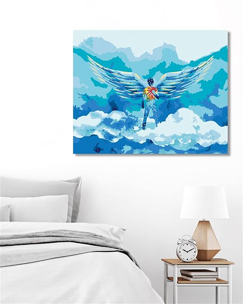 Maľovanie podľa čísel Zuty – Maľovanie Podľa Čísel – Muž S Anjelskými Krídlami, 80 × 100 cm, Plátno + Rám ...