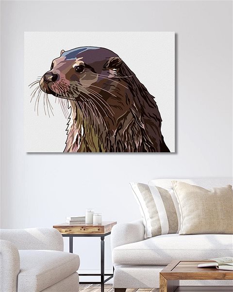 Maľovanie podľa čísel Zuty – Maľovanie Podľa Čísel – Maľovaná Vydra, 40 × 50 cm, Plátno + Rám ...