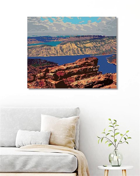 Maľovanie podľa čísel Zuty – Maľovanie Podľa Čísel – Vodná Nádrž Flaming Gorge, 80 × 100 cm, Plátno + Rám ...