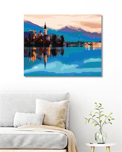 Maľovanie podľa čísel Zuty – Maľovanie Podľa Čísel – Bledské Jazerá Na Slovinsku, 80 × 100 cm, Plátno + Rám ...