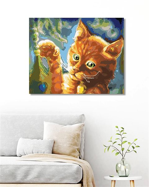 Maľovanie podľa čísel Zuty – Maľovanie Podľa Čísel – Fantasy Oranžová Mačka, 80 × 100 cm, Plátno + Rám ...