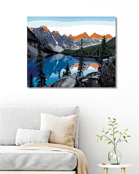 Maľovanie podľa čísel Zuty – Maľovanie Podľa Čísel – Kanadské Jazero, 80 × 100 cm, Plátno + Rám ...