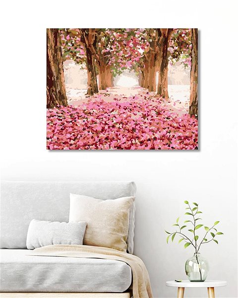 Maľovanie podľa čísel Zuty – Maľovanie Podľa Čísel – Tunel Plný Ružových Kvetov, 80 × 100 cm, Plátno + Rám ...