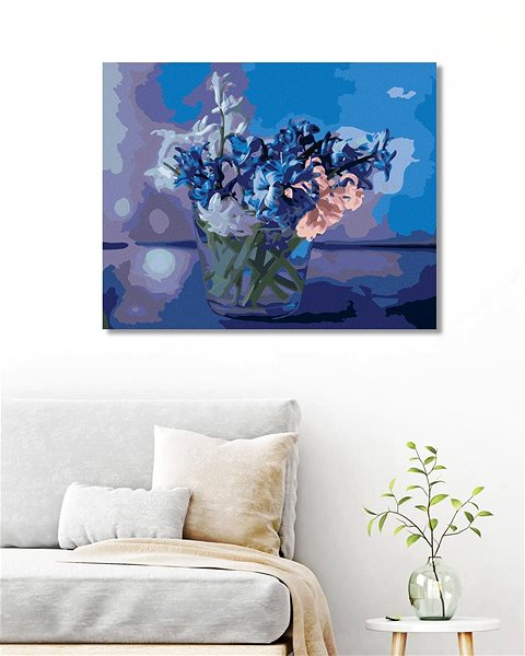 Maľovanie podľa čísel Zuty – Maľovanie Podľa Čísel – Zmes Jarných Hyacintov Vo Váze, 80 × 100 cm, Plátno + Rám ...