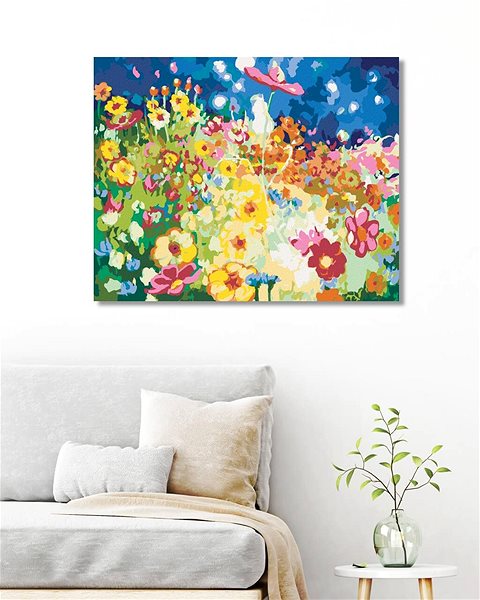 Maľovanie podľa čísel Zuty – Maľovanie Podľa Čísel – Farebné Kvetinové Pole, 80 × 100 cm, Plátno + Rám ...