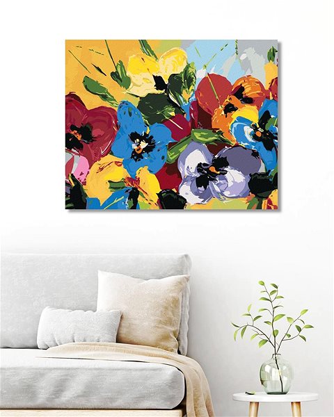 Maľovanie podľa čísel Zuty – Maľovanie Podľa Čísel – Mix Farebných Kvetov, 80 × 100 cm, Plátno + Rám ...