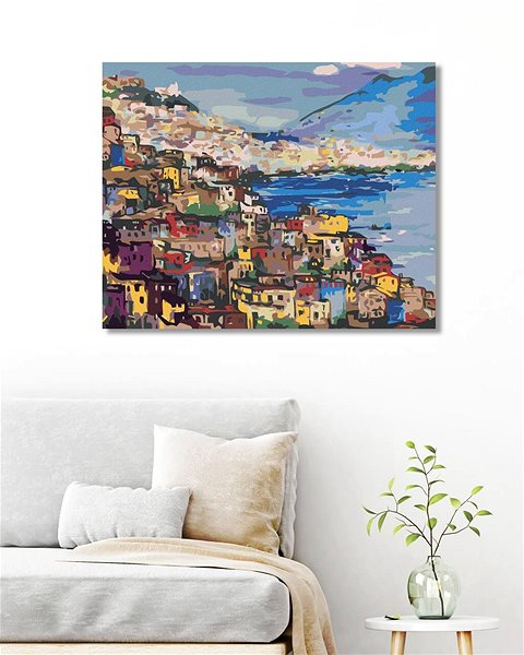 Maľovanie podľa čísel Zuty – Maľovanie Podľa Čísel – Pobrežie Neapol, 80 × 100 cm, Plátno + Rám ...