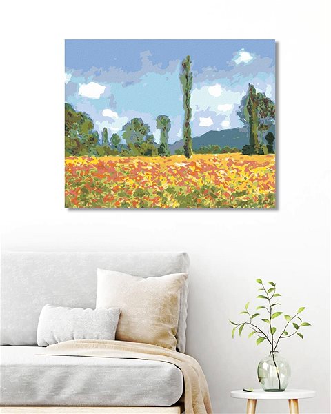 Maľovanie podľa čísel Zuty – Maľovanie Podľa Čísel – Makové Pole V Giverny (Claude Monet), 80 × 100 cm, Plátno + Rám ...