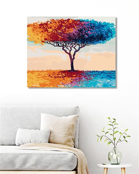 Maľovanie podľa čísel Zuty – Maľovanie Podľa Čísel – Farebný Strom, 80 × 100 cm, Plátno + Rám ...