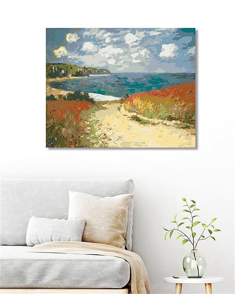 Maľovanie podľa čísel Zuty – Maľovanie Podľa Čísel – Cesta Do Pourville (Claude Monet), 80 × 100 cm, Plátno ...