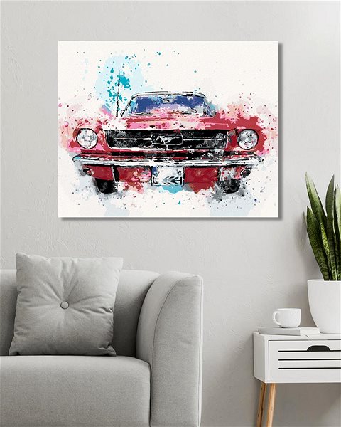 Maľovanie podľa čísel Zuty – Maľovanie Podľa Čísel – Auto Mustang, 80 × 100 cm, Plátno + Rám ...