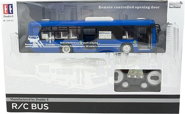 RC auto KIK KX9563 RC autobus s otváracími dverami 32 cm modrý ...