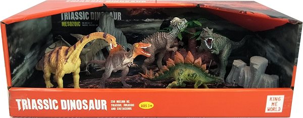 Figures Set of dinosaurs with trees Screen