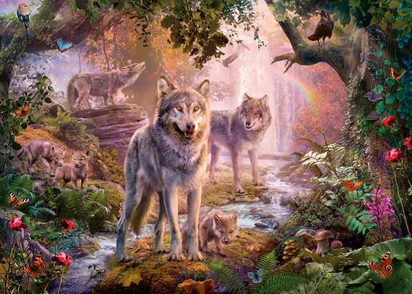 Puzzle Ravensburger 151851 Rodina vlkov v lete 1000 dielikov ...
