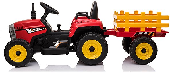 ELJET Electric Ride-on Car Tractor Lite - Red Side View