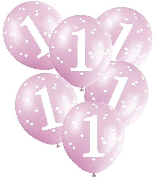 Balóny Balóniky 1. Narodeniny dievča – 5 ks – 30 cm – ružové ...