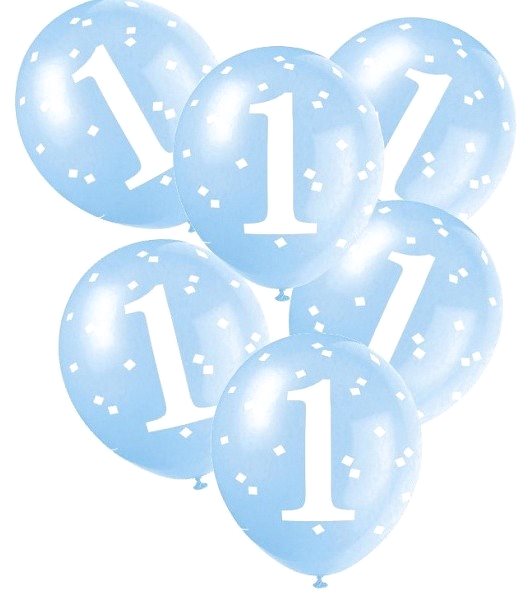 Balóny Balóniky 1. Narodeniny chlapec – 5 ks - 30 cm – modré ...