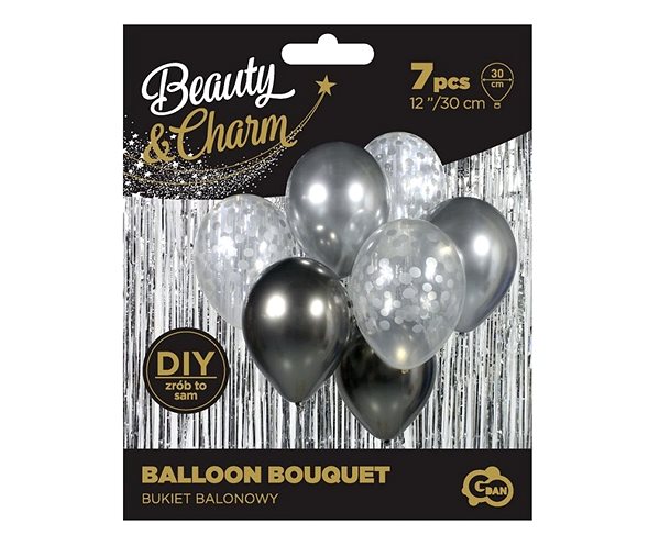 Balóny Sada latexových balónikov – chrómované strieborné 7 ks, 30 cm ...