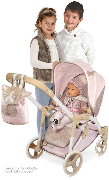 Kočík pre bábiky Decuevas 81643 skladací kočík pre bábiky 3 v 1 s prenosnou taškou Didi 2021 – 75 cm Vlastnosti/technológia