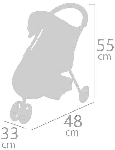 Játék babakocsi Decuevas 90243 Játék sport babakocsi, háromkerekű - didi 2021 - 55 cm Műszaki vázlat