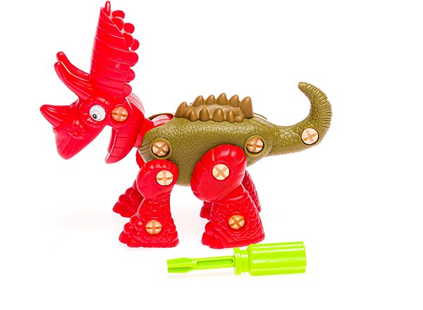 Figur Interaktives Spielzeug - Dinosaurier-Schraubset - 17 cm x 16,5 cm x 11 cm Seitlicher Anblick